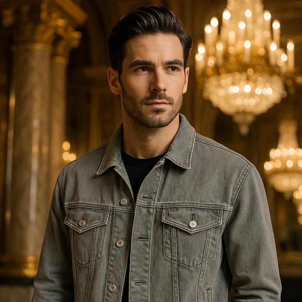 Maison Margiela Men’s Luxury Denim Jacket – Made in Italy – Gray – Size 46